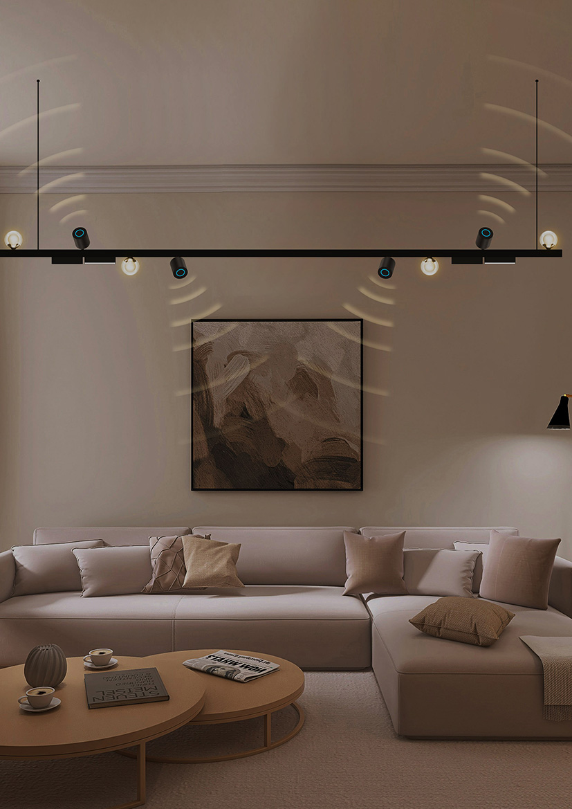 Track rail bluetooth speaker