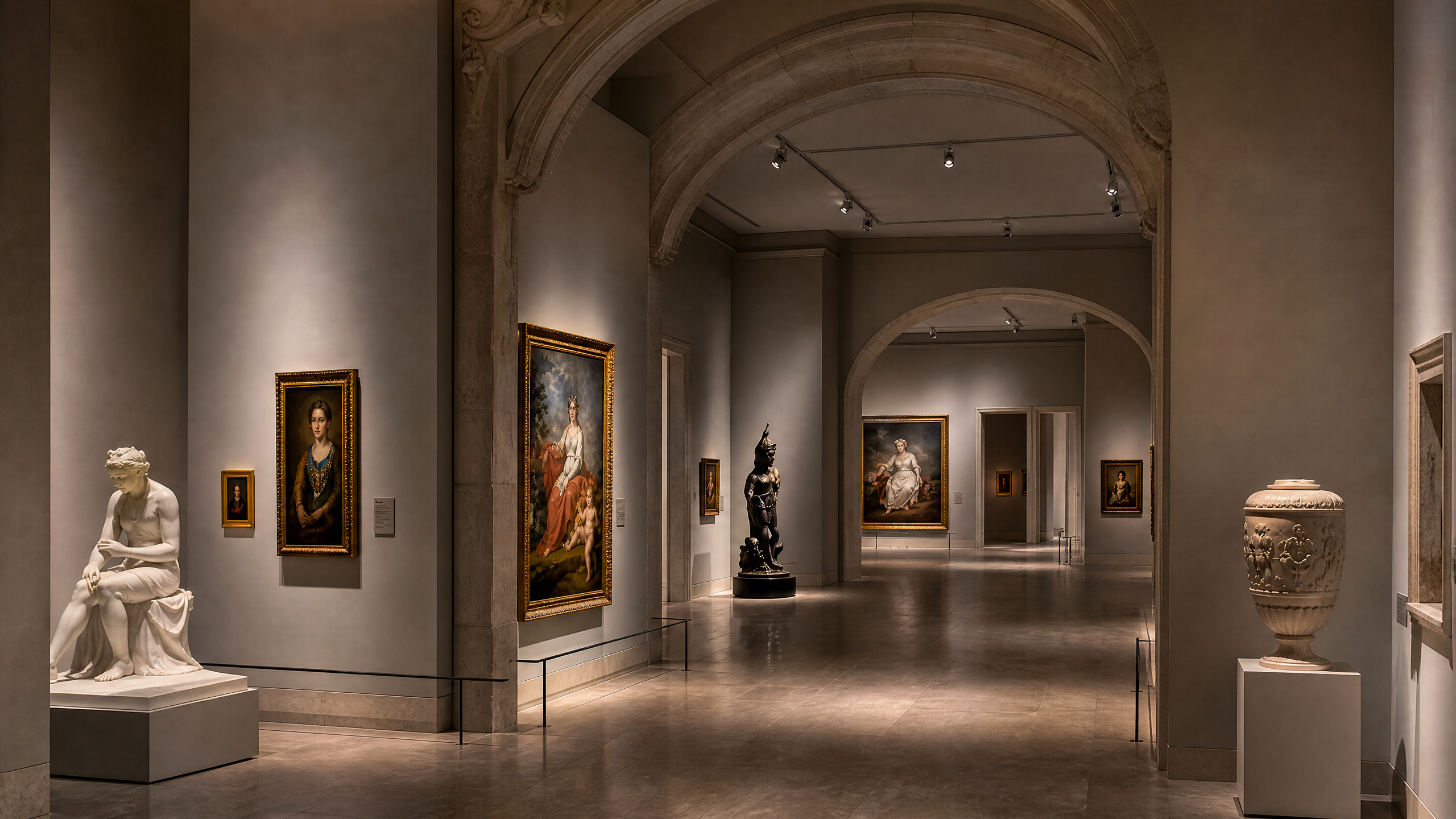 LED framing spotlights in an international heritage museum